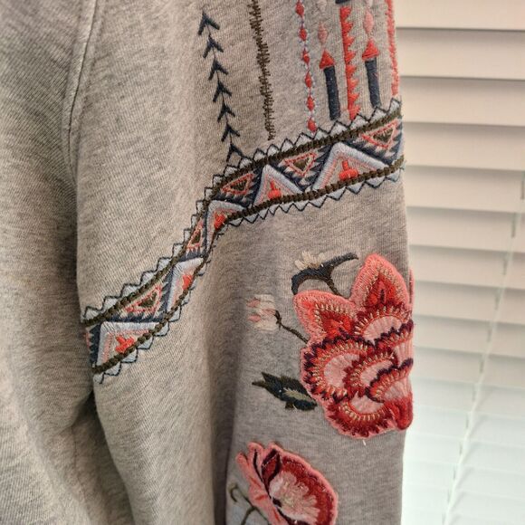 Driftwood size L pullover Long Sleeve Embroidered Sleeves - Picture 10 of 12